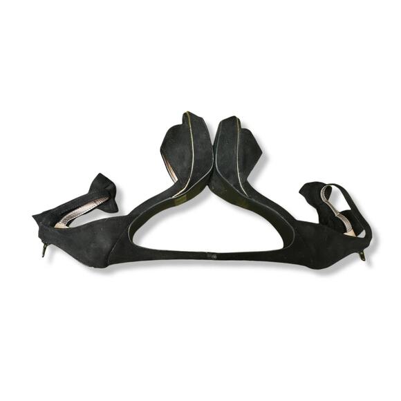 Qupid Peep Toe Ankle Strap Bow Tie Stiletto High Heels - Size 7 - Picture 3 of 9